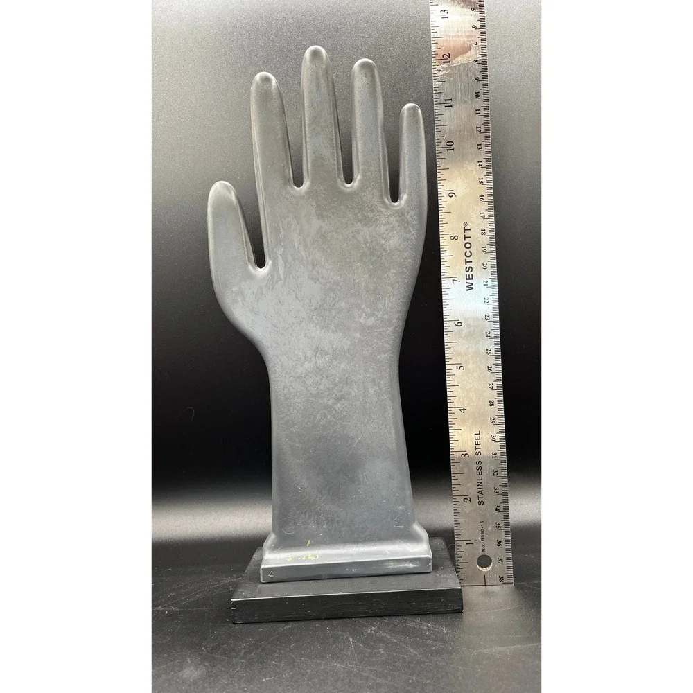 Vtg Composite Industrial Glove Mold Form Flat Gray Display‎ Jewelry 12.25